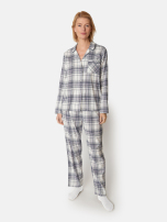 Pyjamassæt i blå tern